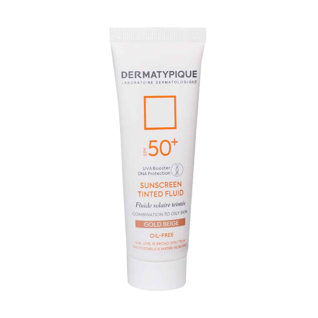 ضد آفتاب فاقد چربی SPF۵۰+ درماتیپیک بژ طلایی