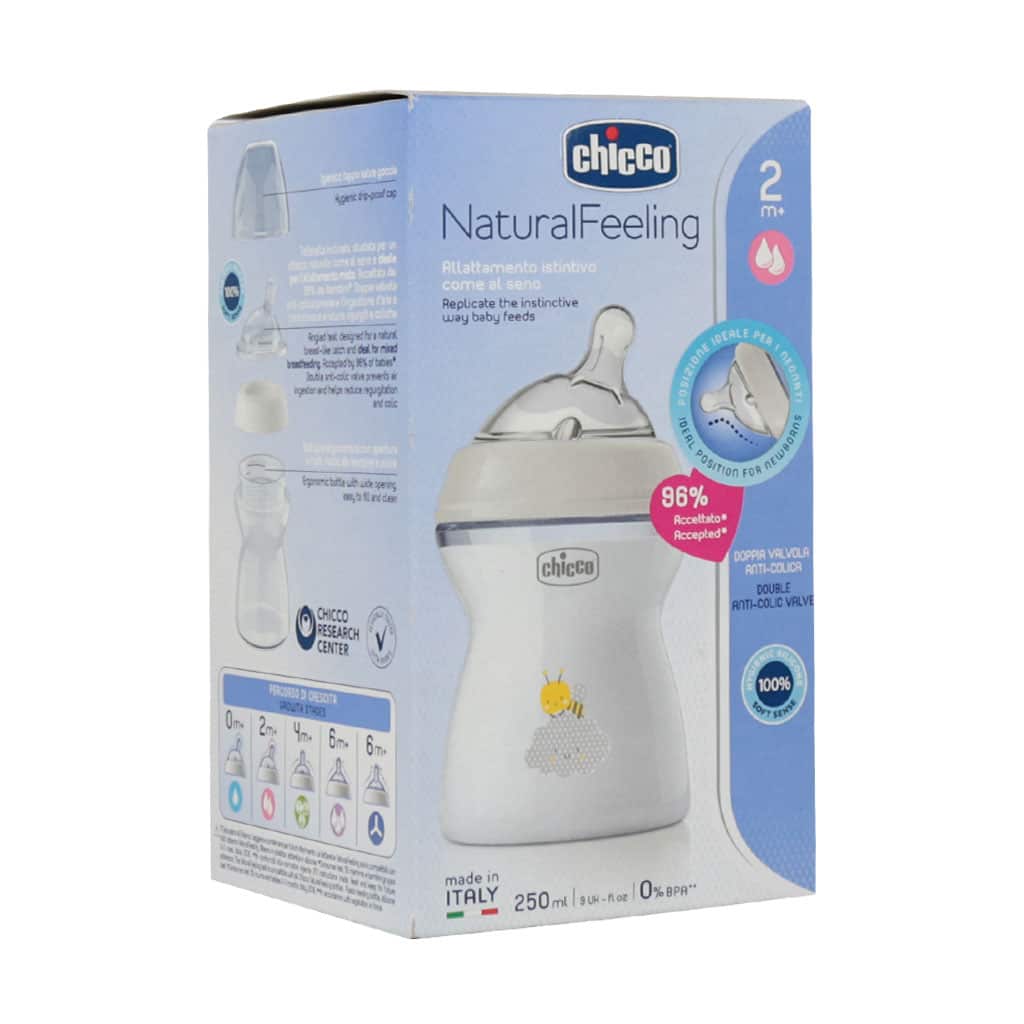 شیشه شیر نچرال فیلینگ 2+ چیکو مناسب نوزادان بالای 2 ماه 250 میلی لیتر شیشه شیر نچرال فیلینگ 2+ چیکو مناسب نوزادان بالای 2 ماه 250 میلی لیتر
