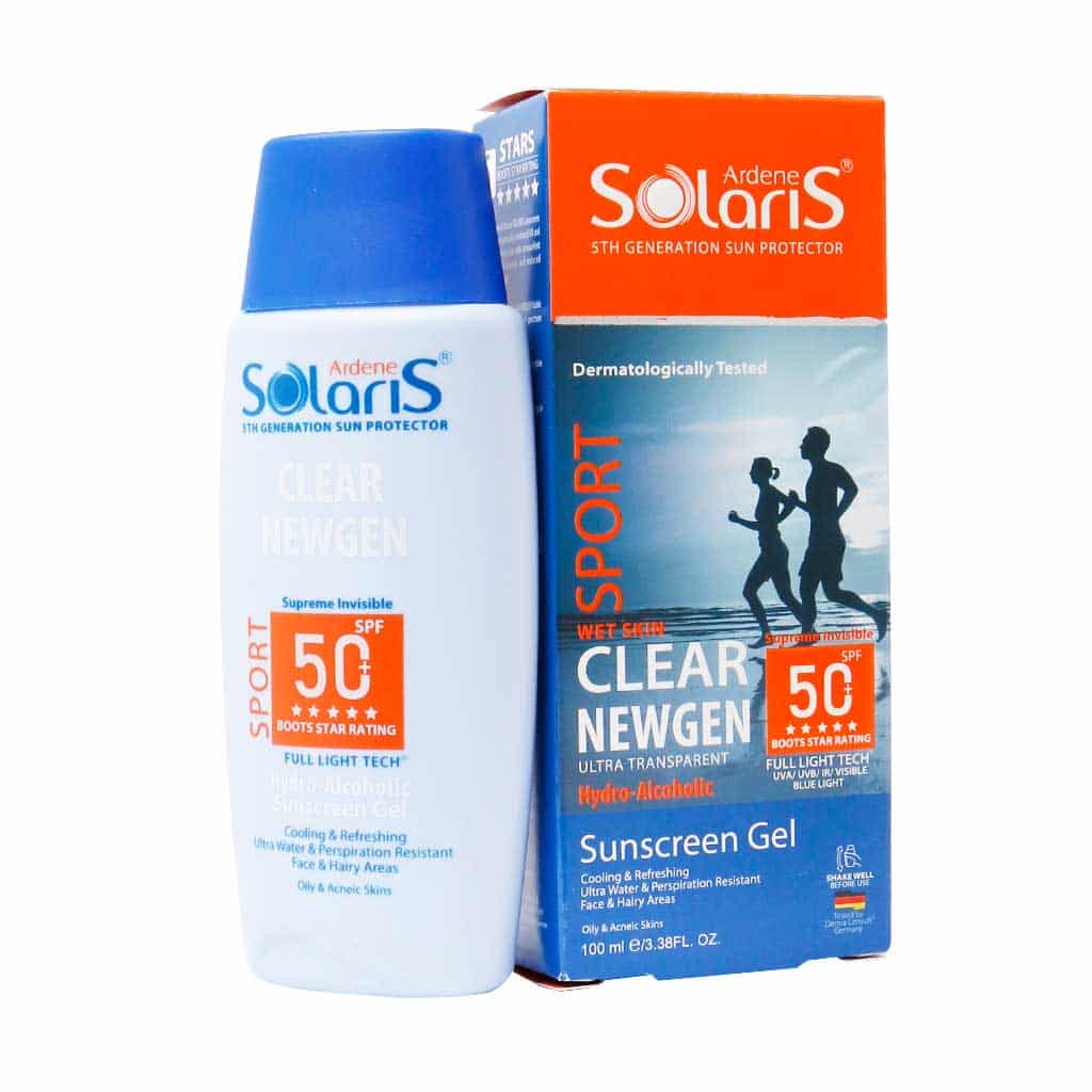 ژل ضد آفتاب SPF50 اسپرت کلیر نیوژن سول ژل ضد آفتاب اسپرت کلیر نیوژن سولاریس آردن